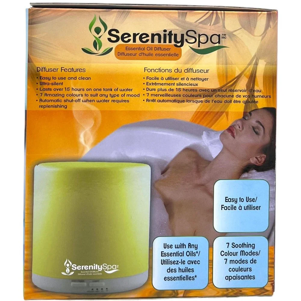 SerenitySpa 400mL Ultrasonic Essential Oil Diffuser LED 7 Color Aromatherapy Set
